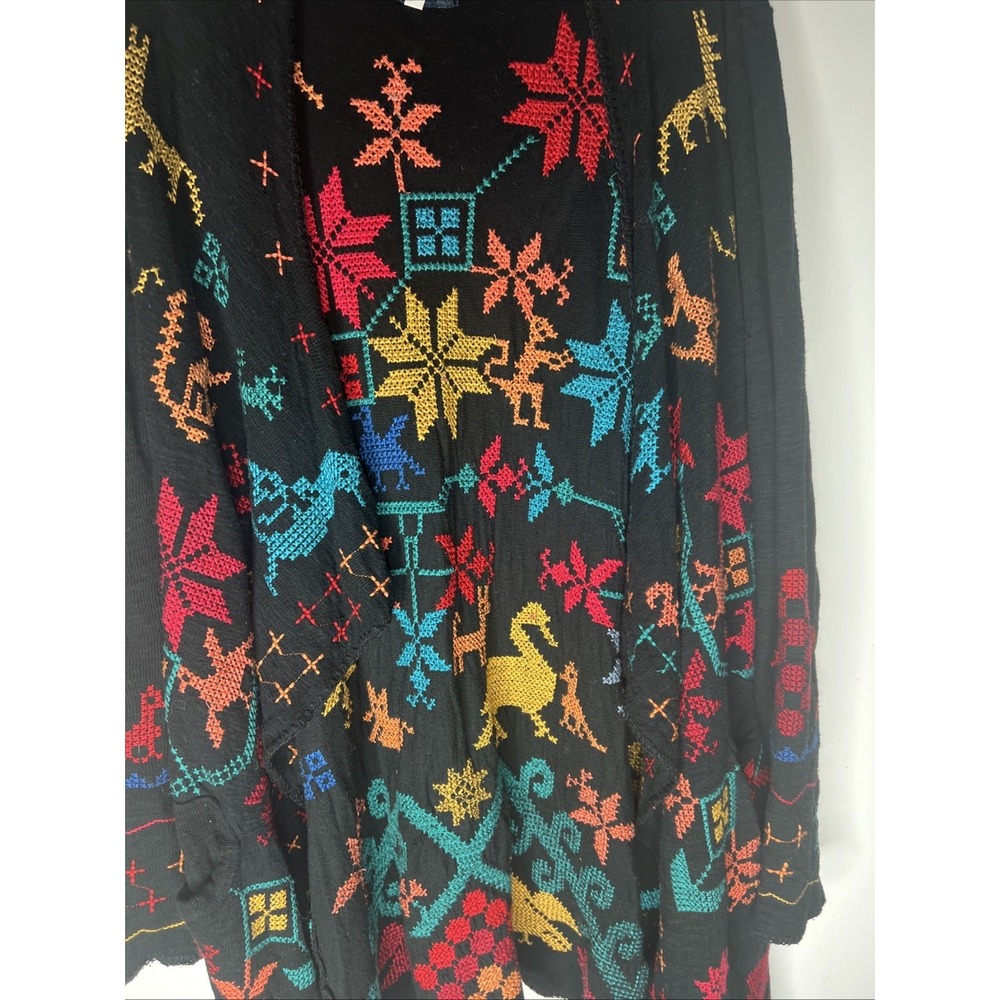 Johnny Was Sweater Kimono Embroidered Floral Cardigan VTG Duster Pockets Sz S - Picture 6 of 16